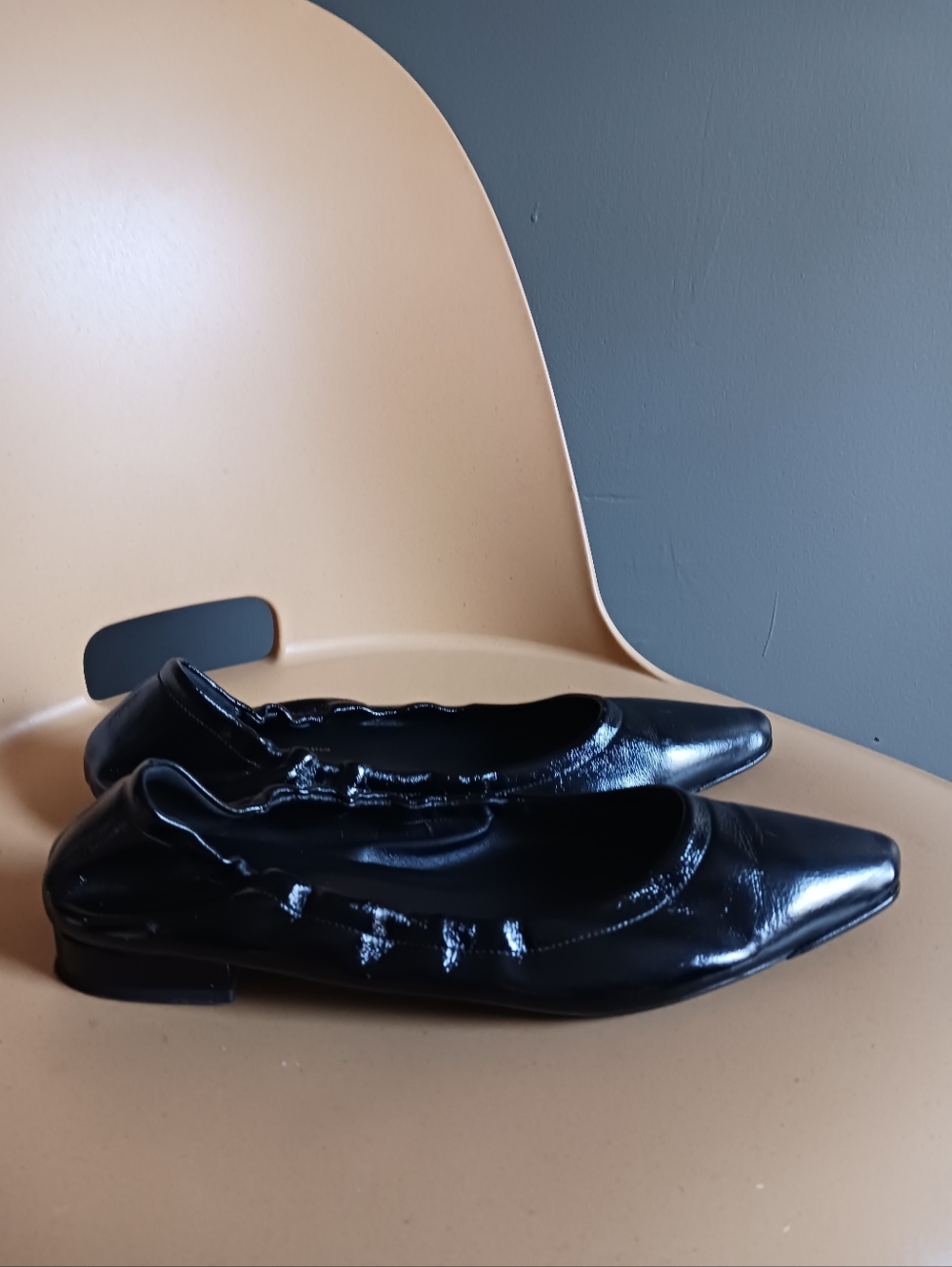 Margaux Roma Flat Black Patent Leather Shoes Size 41